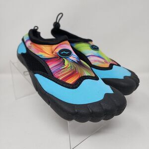 Norty Footwear Water Shoes Mens 7 Turquoise Breathable Mesh Logo Pool Beach